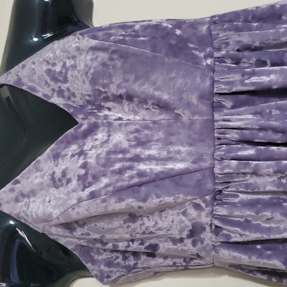 Sleeveless Lavender Suede Velvet Flowy Mini Dress sz Medium - Picture 5 of 14
